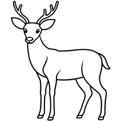 Elegant One-Line Deer Illustration Vector