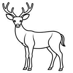 Elegant One-Line Deer Illustration Vector