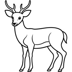 Elegant One-Line Deer Illustration Vector