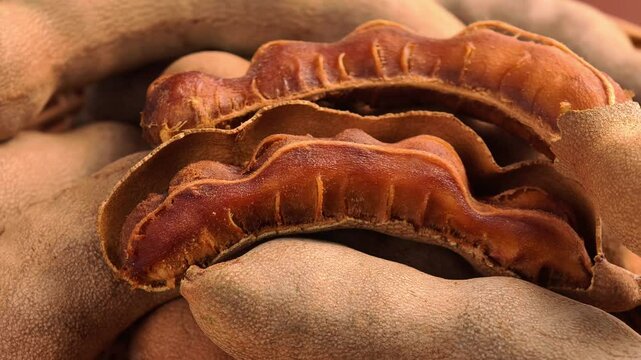 Ripe tamarind in a basket