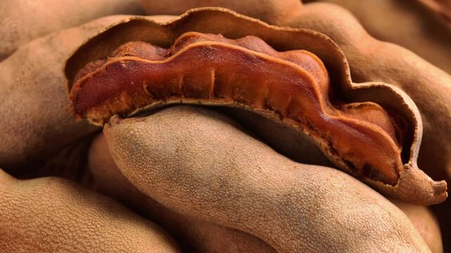 Ripe tamarind in a basket