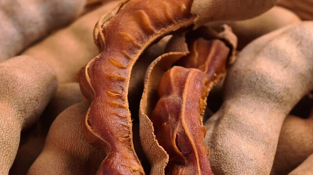 Ripe tamarind in a basket