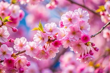 Obraz premium Japanese Sakura Cherry Blossom Print: High-Resolution Stock Photo of Delicate Pink Flowers