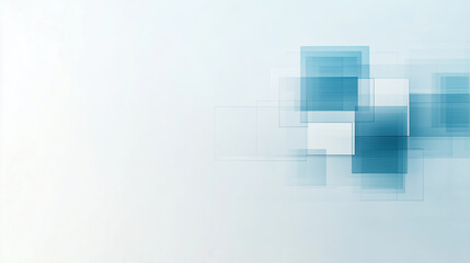 Fototapeta premium Modern abstract design featuring overlapping blue and white squares.