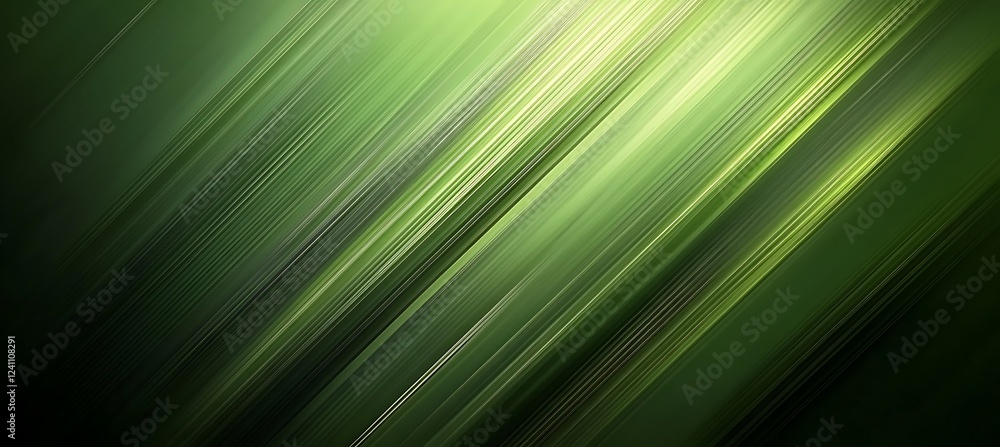 Poster a monochromatic green background enhanced by diverse diagonal lines, resulting in a minimal yet impa