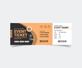 Event Ticket Template Design Vector File