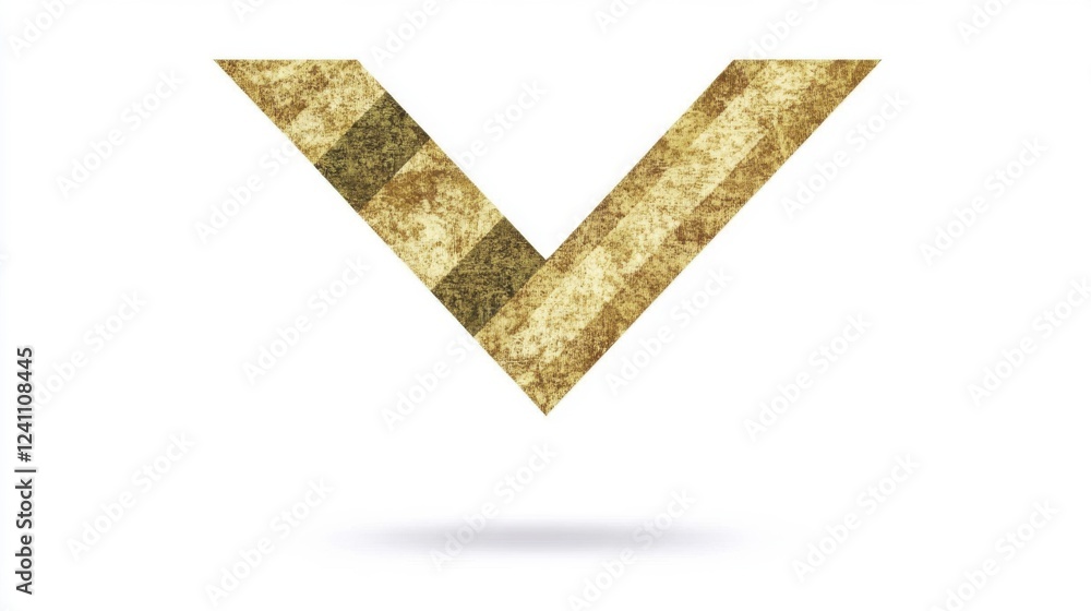 Poster abstract gold v shape on white background textured geometric design element