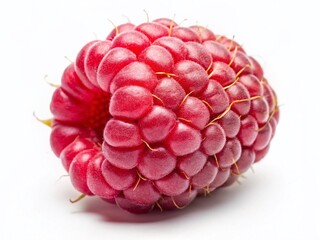 Juicy Ripe Raspberry Isolated on White Background - Vintage Style Stock Photo