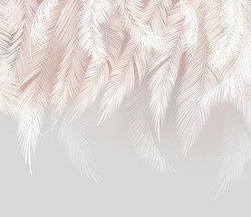 
fresco, mural, wallpaper, hanging palm leaves, botany, tropics