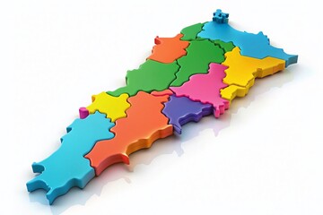 Fototapeta premium Lebanon Political Map, Isolated Geographic Location, Middle East Country, Detailed Cartographic Illustration