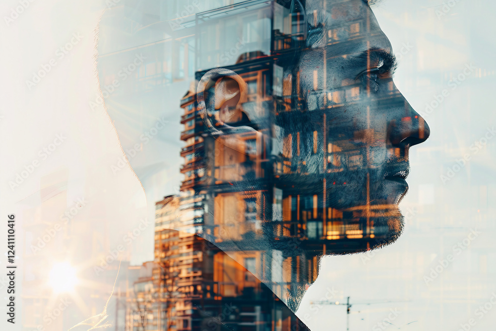 Poster portrait of professional worker generative ai image