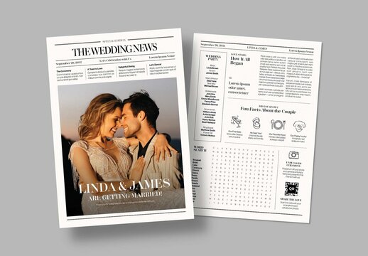 Wedding Newspaper Flyer Template