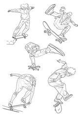 illustration of a man running skateboarding