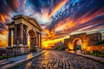 Fototapeta premium Long Exposure Photography of Felix Romuliana, Ancient Roman Ruins in Serbia