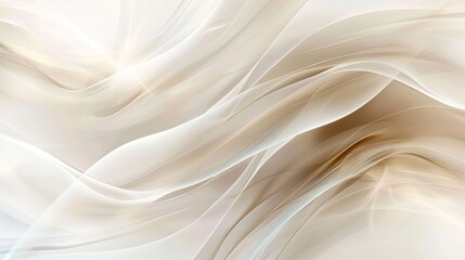 Elegant white and beige abstract background with flowing curves, soft color gradients