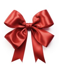 Naklejka premium Isolated Red Bow on White Background - Perfect for Christmas Gifts and Holiday Decorations