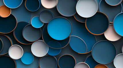 Abstract blue circle pattern background design, ideal for website header or presentation