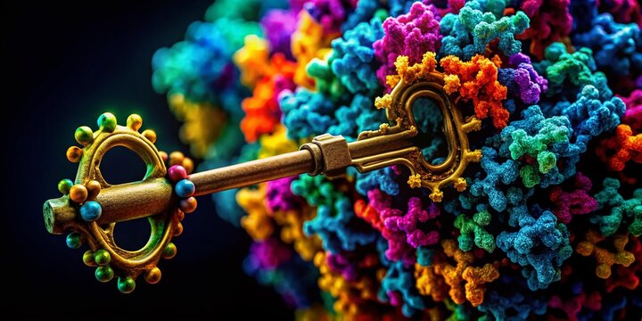 Low Light Microscopic Image: Enzyme-Substrate Lock and Key Mechanism