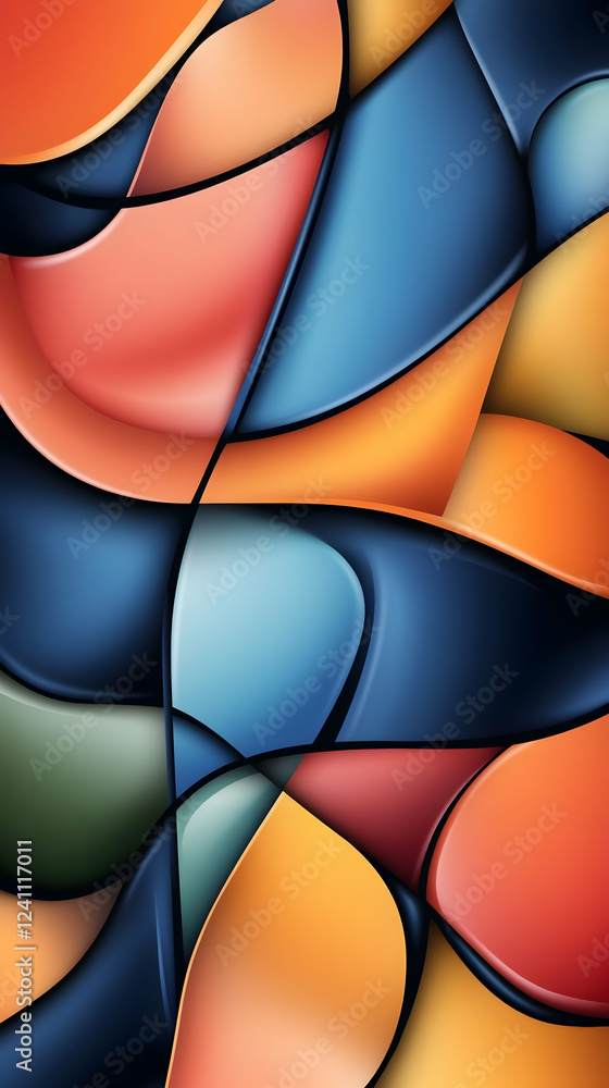 Poster abstract colorful shapes background design, ideal for website or app interface