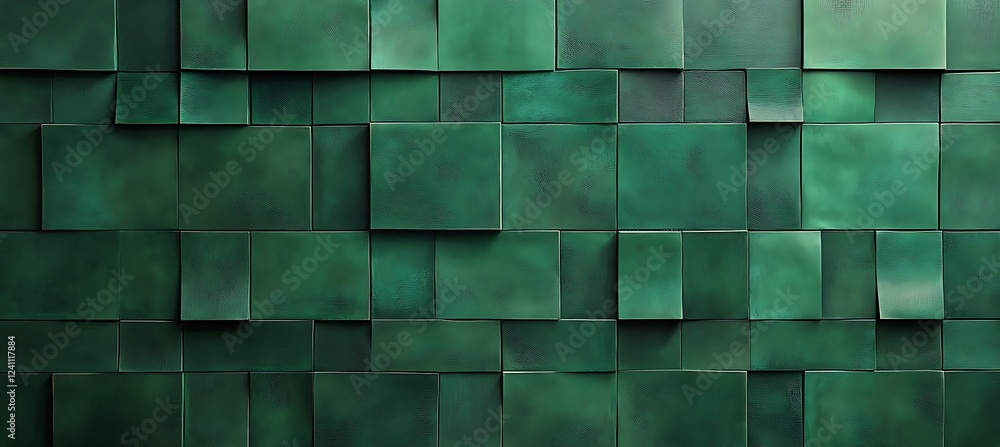 Poster a smooth green monochrome background with soft-edged squares, offering a refined and visually engagi