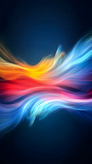 Obraz premium Abstract colorful waves flowing, dark background, energy concept, website banner