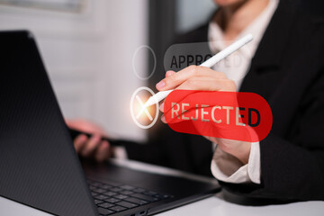Businessman rejected document business contract failure decision finance problem concept