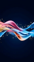 Abstract colorful waves flowing, sparkling background, digital art, website header