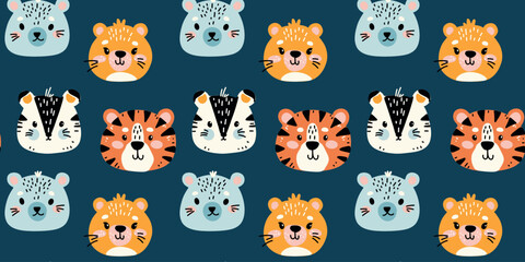 cartoon background with friendly animals