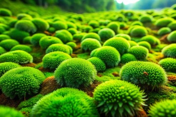 Lush Green Moss Garden Floor with Climbing Spike Moss Selaginella