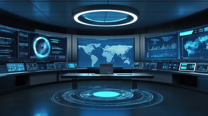 Futuristic Global Surveillance Control Room Technology