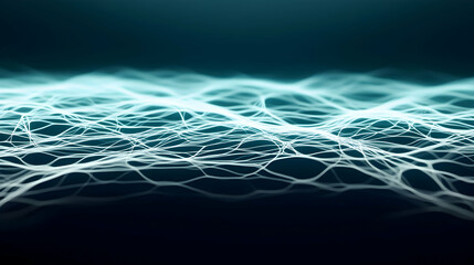 Abstract digital network, glowing lines, dark background, data visualization, tech concept
