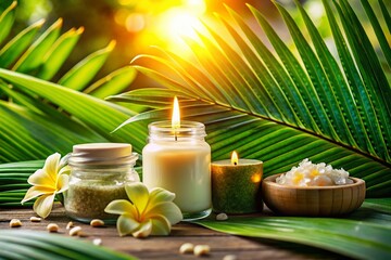 Lush Tropical Paradise: Relaxing Getaway Escape - Stock Photo