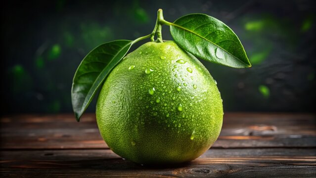 Lush Green Pomelo Fruit Long Exposure Photography - Vibrant Citrus Still Life