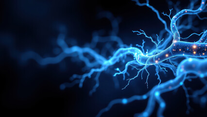 Vagus Nerve Stimulation illustration with a focus on neuron activity and medical technology advancement.