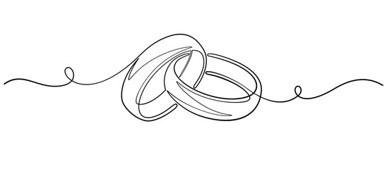 Wedding ring line art style vector illustration  © sense