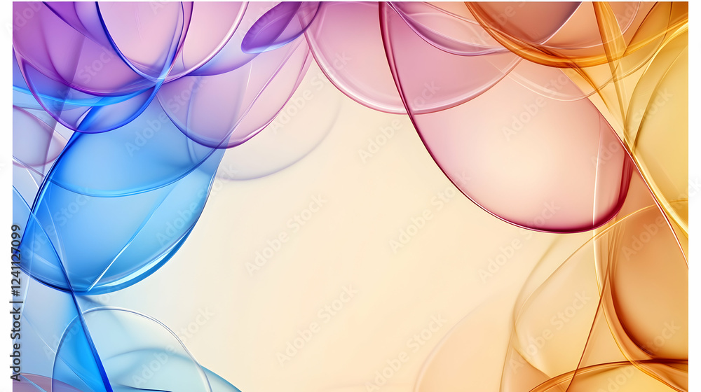 Poster colorful abstract swirls background; design element for website or print