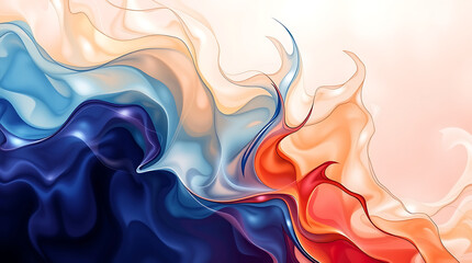 Fototapeta premium Abstract Fluid Art: Vibrant Colors and Dynamic Waves. A mesmerizing artwork featuring flowing textures and energetic swirls, perfect for modern and contemporary design.