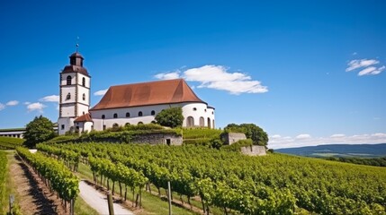 Scenic Monastery Winery Thallern near Gumpoldskirchen in the Countryside of Lower Austria, Austria