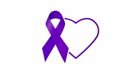 Epilepsy Awareness Ribbon. Transparent background with alpha channel
