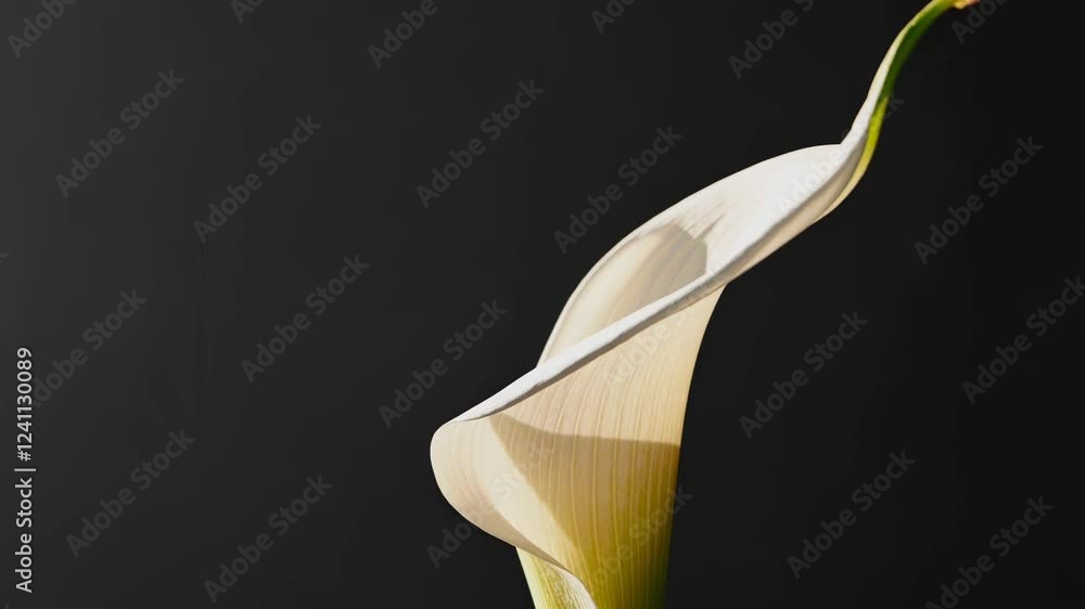 Poster Elegant calla lily flower gracefully displayed on a dark background