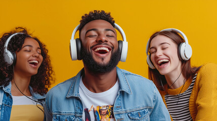 Friends Sharing Music and Laughing Together