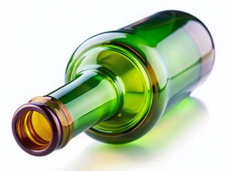 Macro Photography of Wine Bottle Mockup, Isolated White Background - Perfect for Label Design