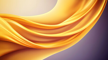 Golden fabric flowing elegantly, abstract background, ideal for luxury product presentation