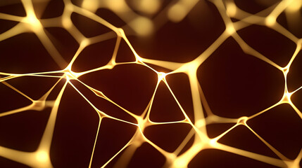 Golden Network Connections Abstract Background