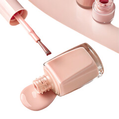 Fototapeta premium brush over light greem nail polish