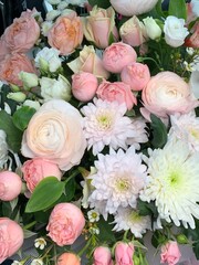 bouquets and compositions in boxes of fresh flowers
