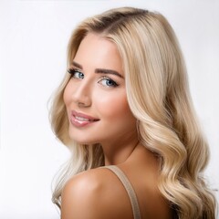 Naklejka premium beautiful blond woman, AI generated