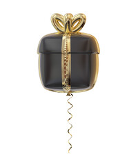 Balloon helium gift box color black isolated with alpha channel