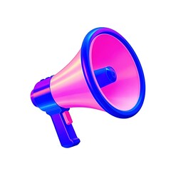 Simple, Minimalist, Modern, and Colorful Megaphone Icon on White Background