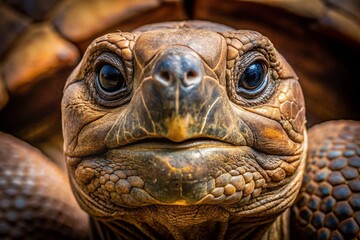 Fototapeta premium Majestic Giant Tortoise Head Portrait - Close-Up Wildlife Photography